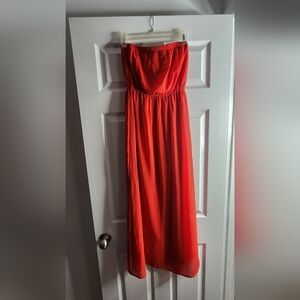 Elegant Red Strapless Dress